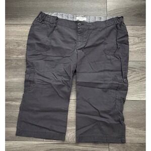 Liz Lange Maternity Target Gray Cotton Cargo Capri Pants Womens Size 18 Cropped
